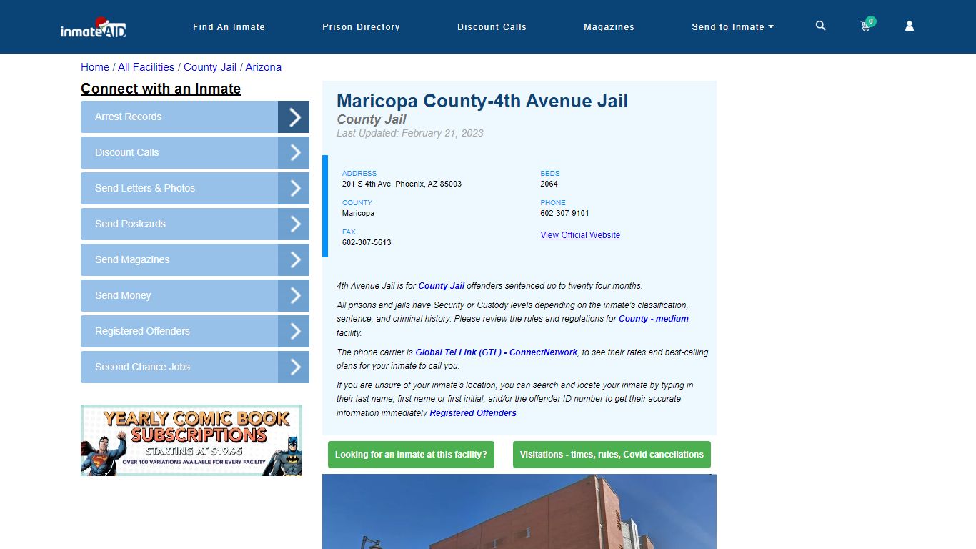 Maricopa County-4th Avenue Jail - Inmate Locator - Phoenix, AZ