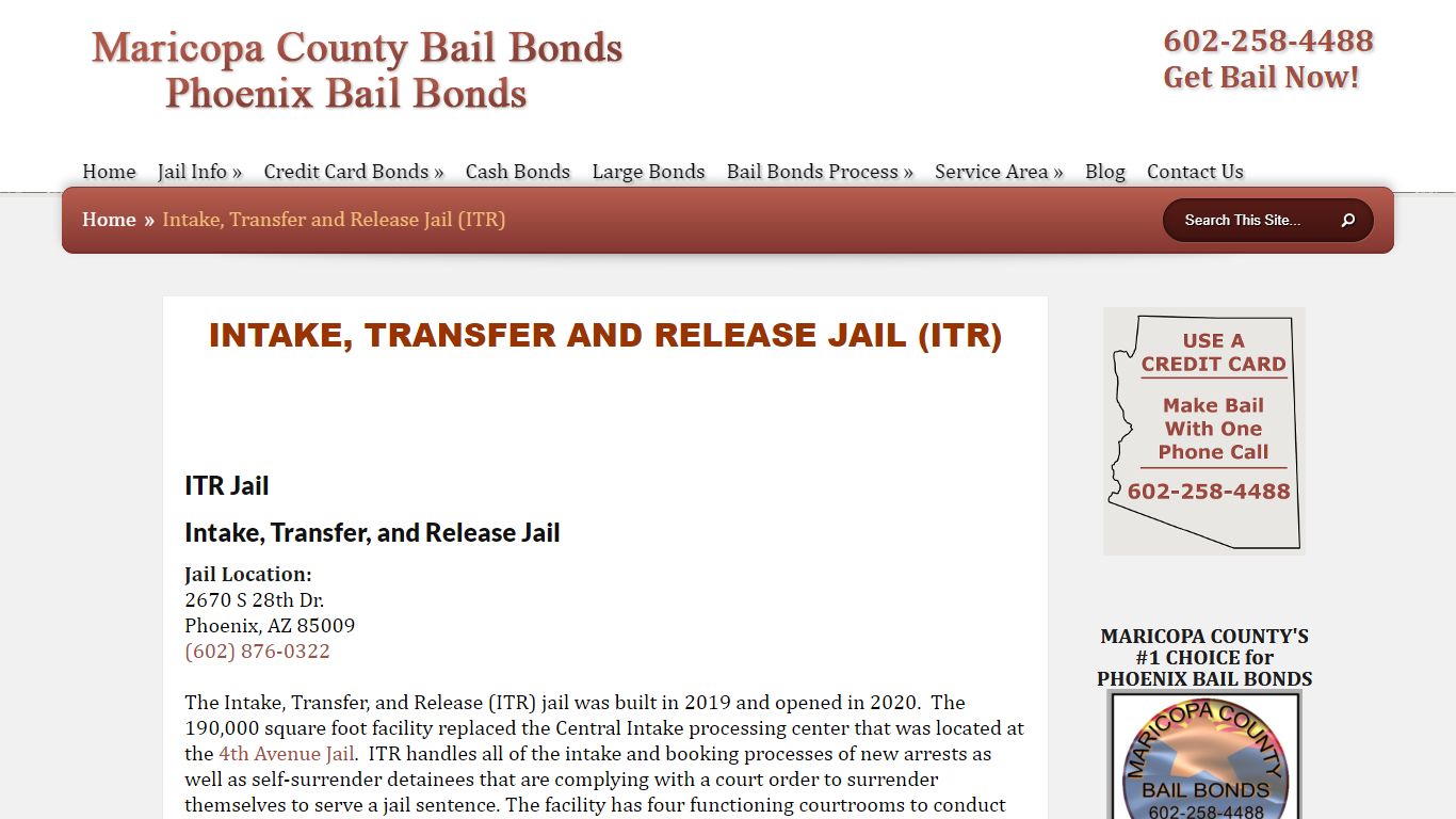 Intake, Transfer and Release Jail | Inmate Info - Maricopa County Jail